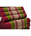 Colchón Tailandés de 3 Pliegues con Cojín Triangular Plegable 54x180x6cm XL Rojo Verde