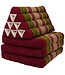 Thai Mattress Triangle Cushion Headrest 3-Fold Meditation Mat Lounge Kapok Burgundy Green