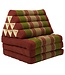 Fine Asianliving Coussin Thaïlandais Triangulaire Matelas 3 Parties 52x180cm Rouge Vert