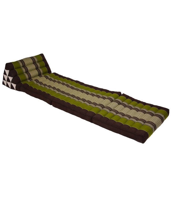 Thaikissen Dreieckskissen 3 Auflagen Kapokfüllung 50x175x8cm Grün