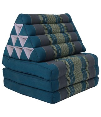 Fine Asianliving Coussin Thaïlandais Triangulaire Matelas 3 Parties 50x175x8cm Bleu