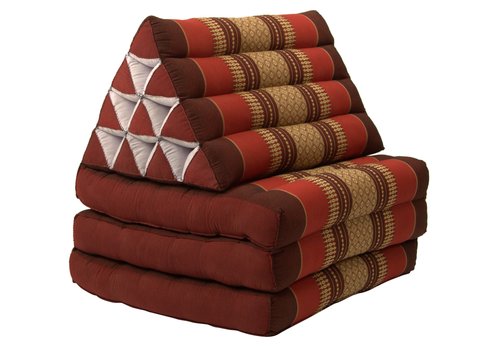 Fine Asianliving Thai Triangle Cushion Mattress Foldable Standard Bordeaux Red