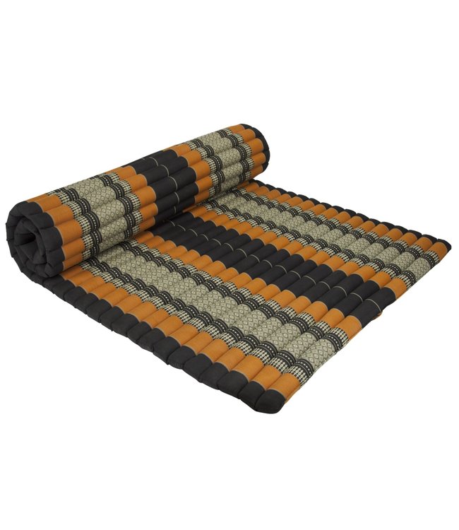Thai Mat Rollable Mattress 200x100x4.5cm Black Orange