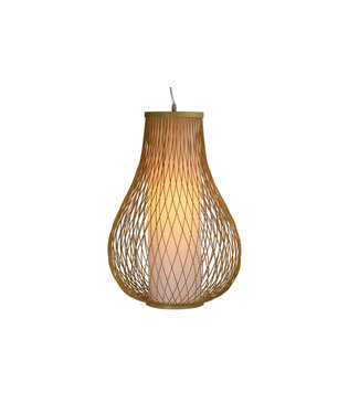 Fine Asianliving Lampada a Sospensione in Bambù Fatta a Mano - Amber L38xP38xA55cm