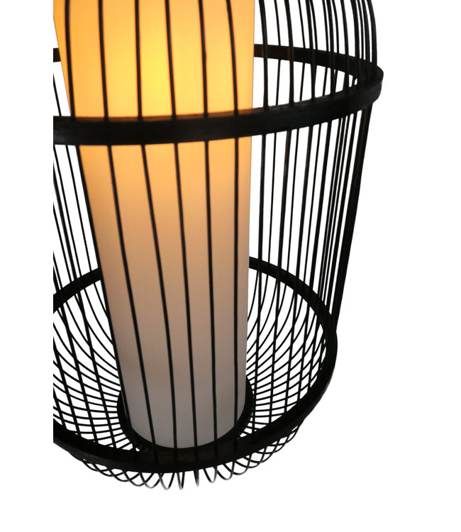 Bambus Hängelampe Pendelleuchte Schwarz Handgefertigt -  Dylan D35xH50cm