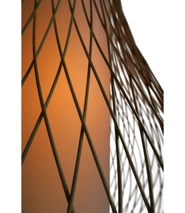 Bamboo Lampshade Pendant Light Handmade - Amber D38xH55cm