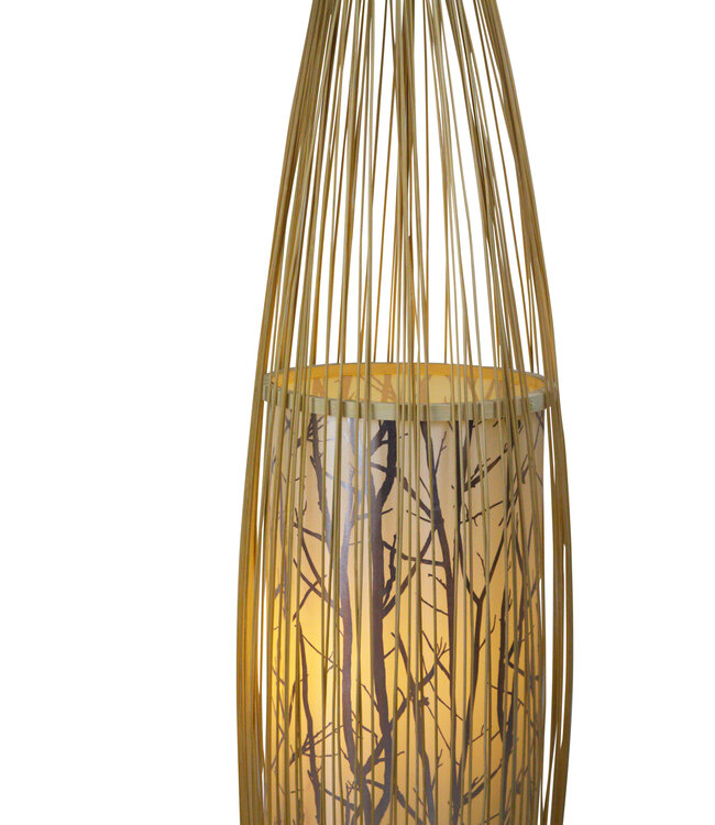 Oriental Floor Lamp Bamboo Handmade - Demi