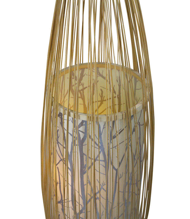 Oriental Floor Lamp Bamboo Handmade - Demi