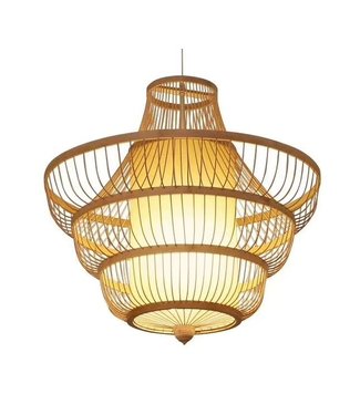 Fine Asianliving Pendelleuchte Beleuchtung Bambus Lampenschirm Handgefertigt - Julie B60xT60xH58cm