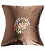 Coussin Chinois Brun Fleurs 45x45cm