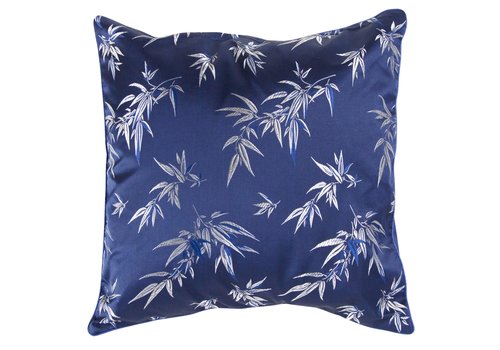 Fine Asianliving Coussin Chinois Bleu Marine Bambou 40x40cm