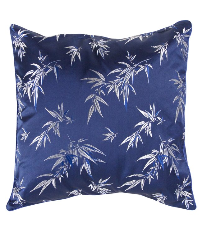 Coussin Chinois Bleu Marine Bambou 45x45cm