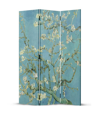 Fine Asianliving Biombo Separador de Lienzo A120xA180cm 3 Paneles Van Gogh Almendro en Flor