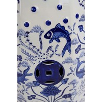 Ceramic Garden Stool Porcelain Blue White D33xH46cm