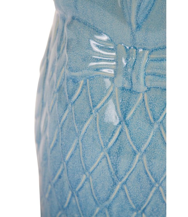 Keramische Kruk Uil Blauw Handgemaakt D33xH46cm