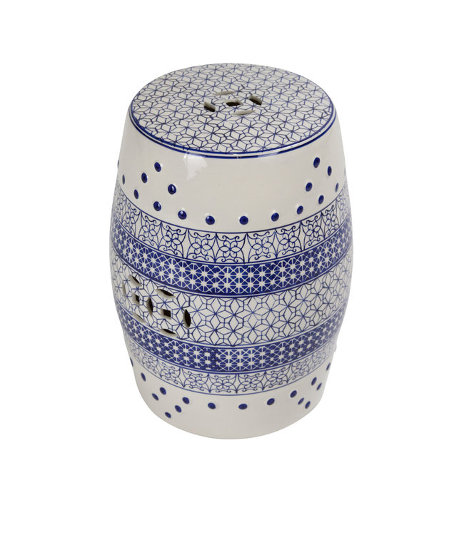 Taburete de Jardín de Cerámica Porcelana China Hecha a Mano D33xH46cm