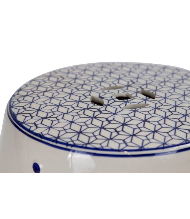 Taburete de Jardín de Cerámica Porcelana China Hecha a Mano D33xH46cm