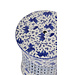 Keramik Hocker Gartenhocker Blau Weiß Porzellan Koifisch D33xH46cm