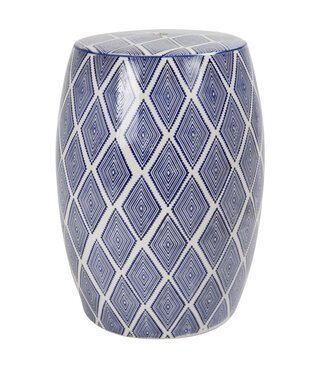 Fine Asianliving PREORDER WEEK 19 Tabouret Céramique Bleu Chinois Porcelaine Fait Main D33xH46cm