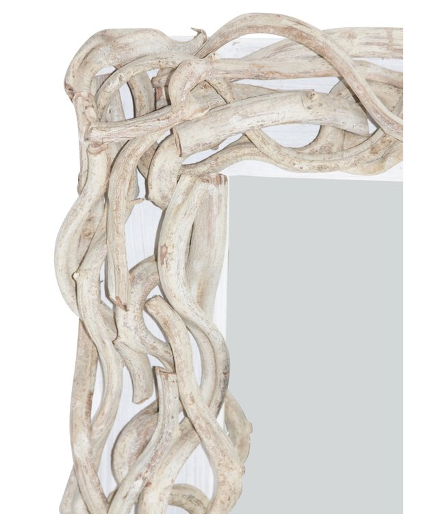 Specchio da Parete Rettangolare Rami di Liane in Legno L110xA70cm