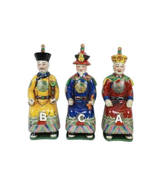 Fine Asianliving Figurine en Porcelaine De l'Empereur Chinois Trois Générations Ensemble De Statues De La Dynastie Qing/3