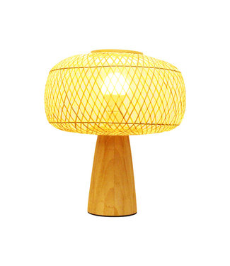 Fine Asianliving Lámpara de Mesa de Bambú - Hazel D.28xA33cm