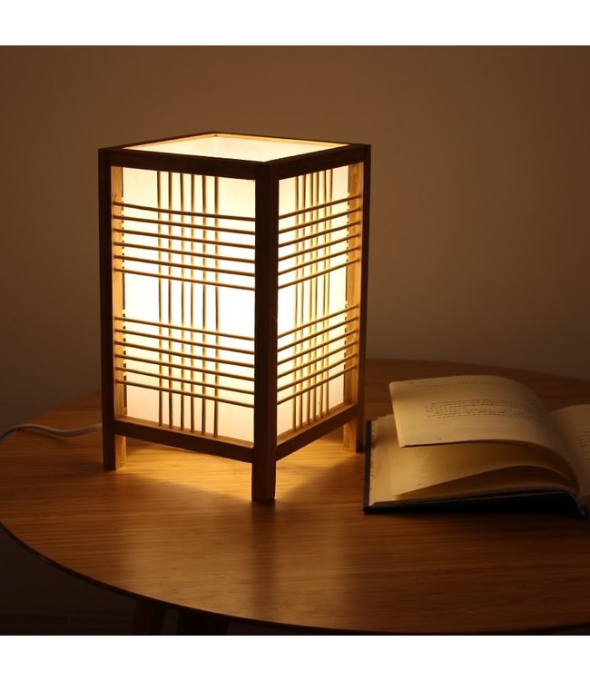 Japanische Tischlampe Natur - Hokkaido B15xT15xH25cm