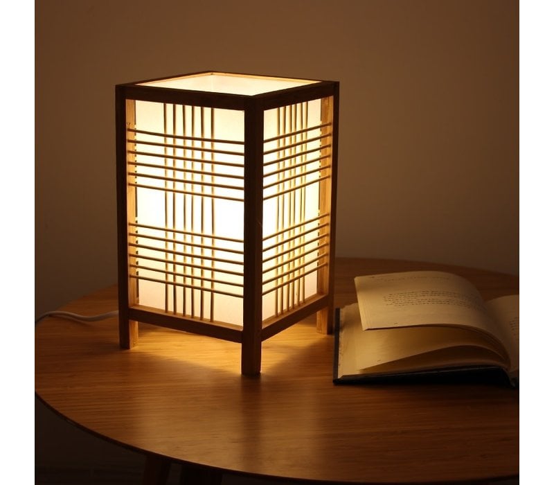 Japanese Table Lamp Natural - Hokkaido W15xD15xH25cm