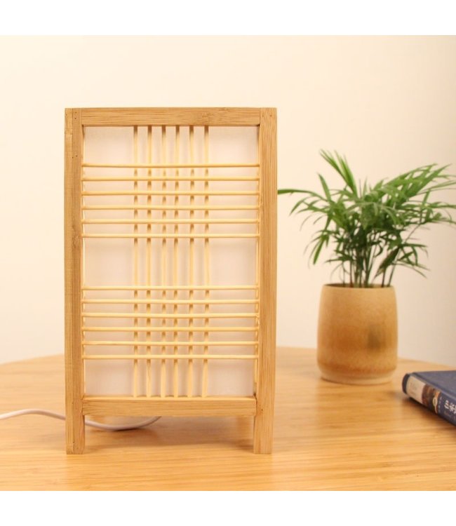 Lampe de Table Japonaise Naturel - Hokkaido L15xP15xH25cm