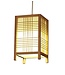 Lampe á Suspension Japonaise Shoji Naturel - Isumi L15xP15xH25cm