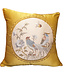 Chinese Cushion Silk 50x50cm Hand-embroidered Birds Yellow