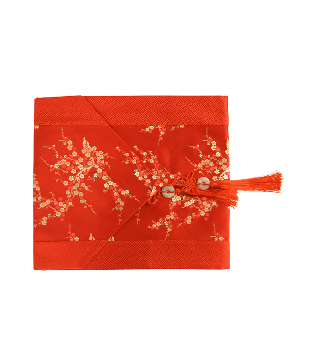Chinese Table Runner 33x190cm Blossoms Red