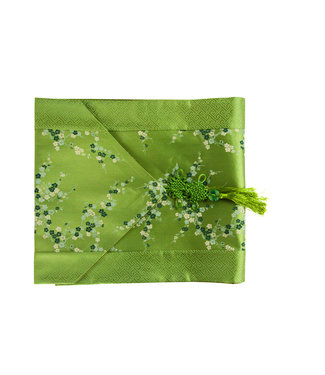 Fine Asianliving Camino de Mesa Chino 33x190cm Flores Verde