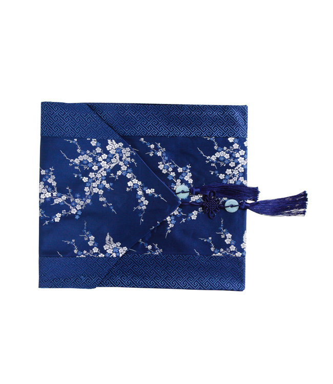 Chinese Table Runner 33x190cm Blossoms Blue