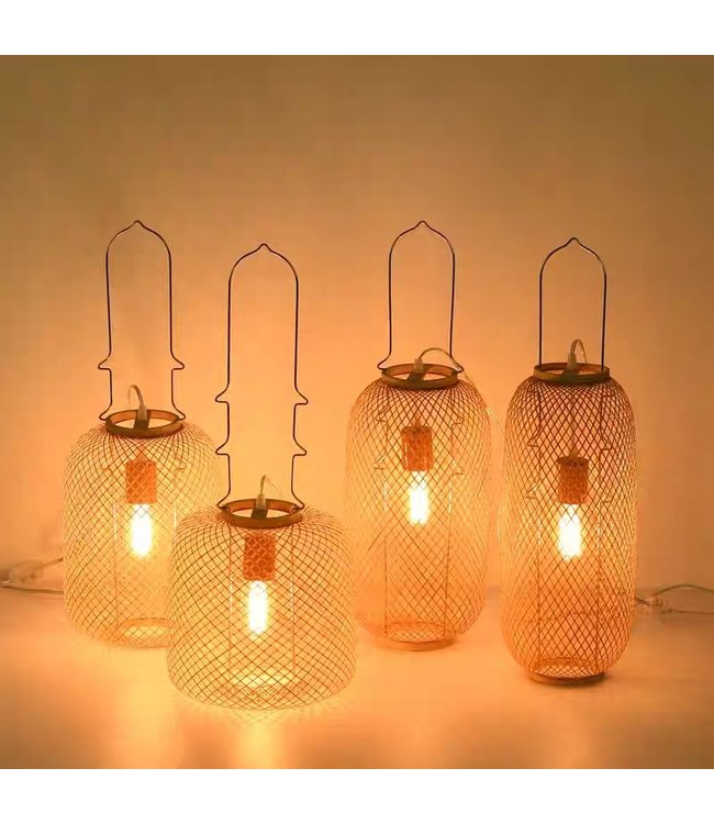 Lampe de Table en Bambou Webbing Fait Main - Carmen D.17xH60cm