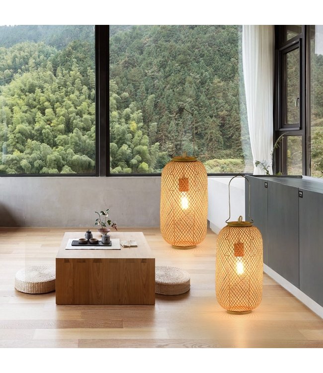 Bamboo Webbing Lamp Carmen Handmade D17xH60cm