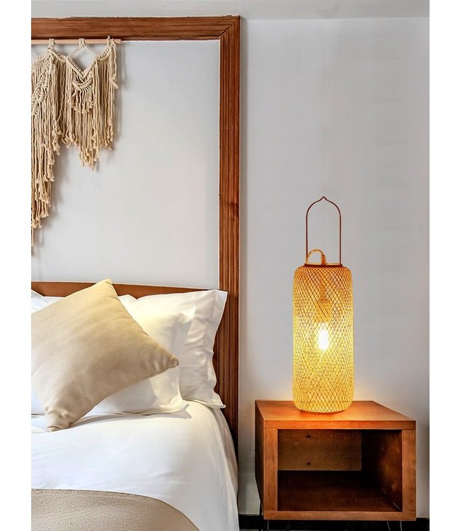 Bamboe Webbing Lamp Handgemaakt - Carmen D17xH60cm