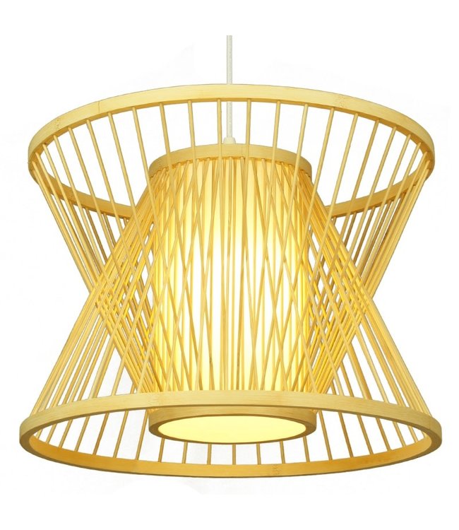 Bamboo Light Pendant Lampshade Handmade - Naomi D40xH35cm