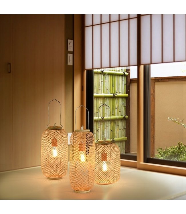 Bamboo Webbing Lamp Carmen Handmade D17xH60cm