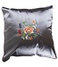 Chinese Cushion Grey Flowers 45x45cm