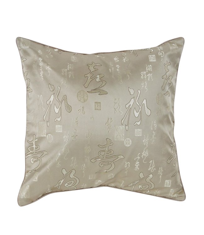 Coussin Chinois Calligraphie Greige 45x45cm
