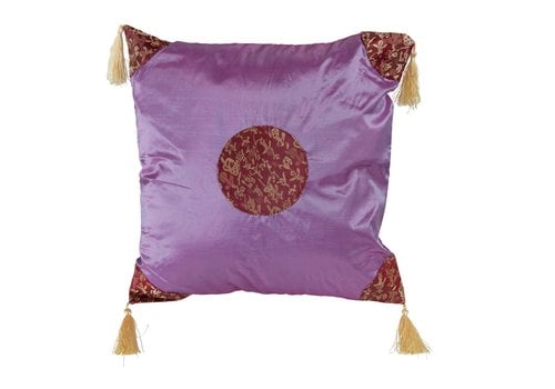 Fine Asianliving Chinese Cushion with Tassels Lucky Calligraphy Lila 45x45cm