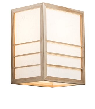 Fine Asianliving Japanese Wall Lamp Shoji Rice Paper Wood Nikko Natural W20xD15xH25cm