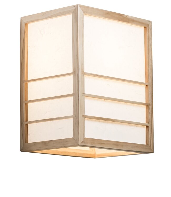Lampada da Parete Giapponese in Legno e Carta Shoji Naturale - Nikko L20xP15xA25cm