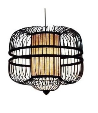 Fine Asianliving Lampada a Sospensione in Bambù Fatta a Mano - Laurent L50xP50xA46cm