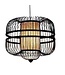 Bamboo Pendant Lamp Black Ceiling Lampshade Handmade - Laurent W50xD50xH46cm