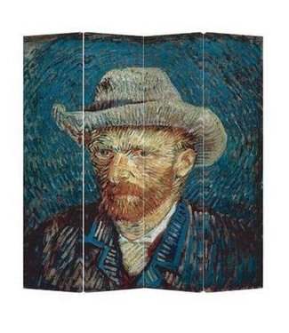 Fine Asianliving Paravento Separè Divisorio Interno L160xA180cm Van Gogh Autoritratti 4 Pannelli