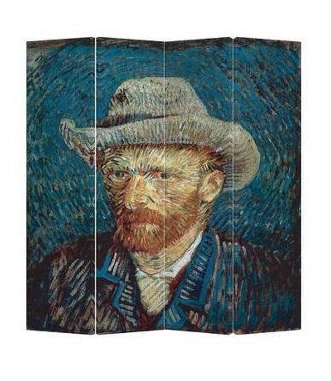 Biombo Separador Anch160xAlt180cm Van Gogh Autorretrato 4 Paneles