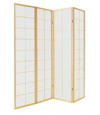 Fine Asianliving Japanese Room Divider 4 Panels W180xH180cm Privacy Screen Shoji Rice-paper Natural
