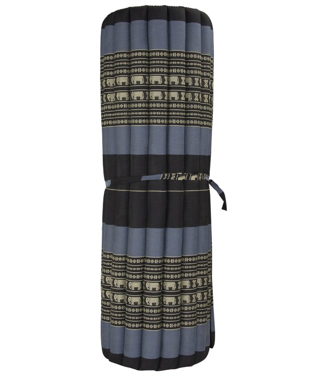 Matelas Thaï Enroulable en Coton et Kapok - 100x200cm - Noir